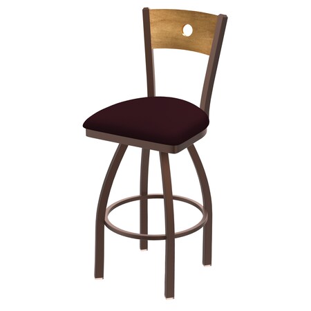 Holland Bar Stool Co 25" Swivel Counter Stool, Bronze Finish, Med Back, Canter Bordeaux Seat 83025BZMedMplB005